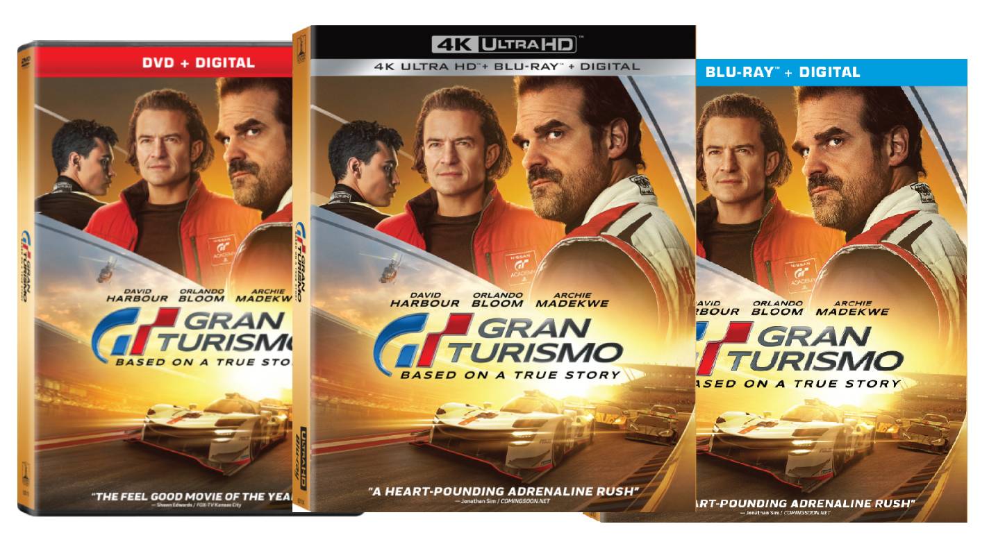 Bonus Features Gran Turismo On Digital and 4K Blu ray and DVD